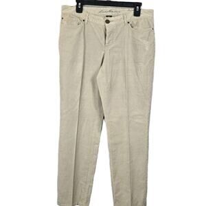 Eddie Bauer Womens Boyfriend Relaxed Beige Corduroy Pants Button Fly Sz 8 Gorpco